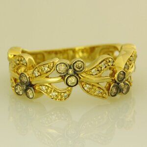 $6500 / NEW / Levian Floral Chocolate & Nude Diamond Ring / Luxury